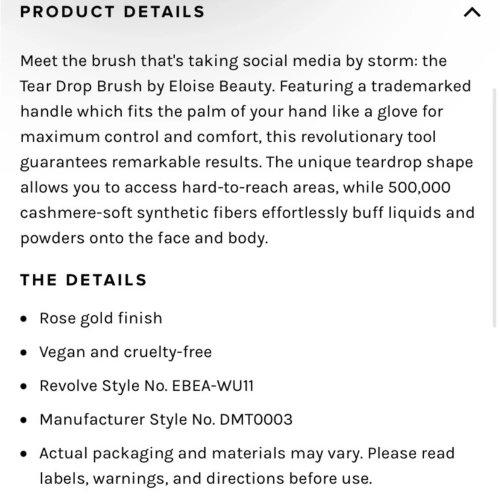 BNIB-Eloise mini teardrop brush rose gold mirror finish